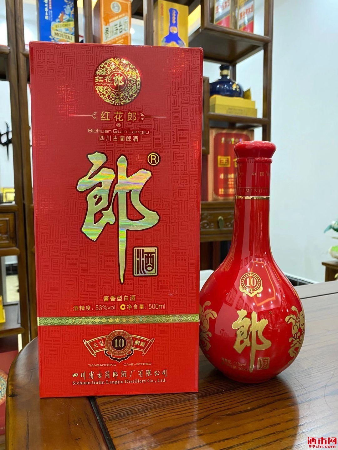 红花郎42度浓香型白酒图片